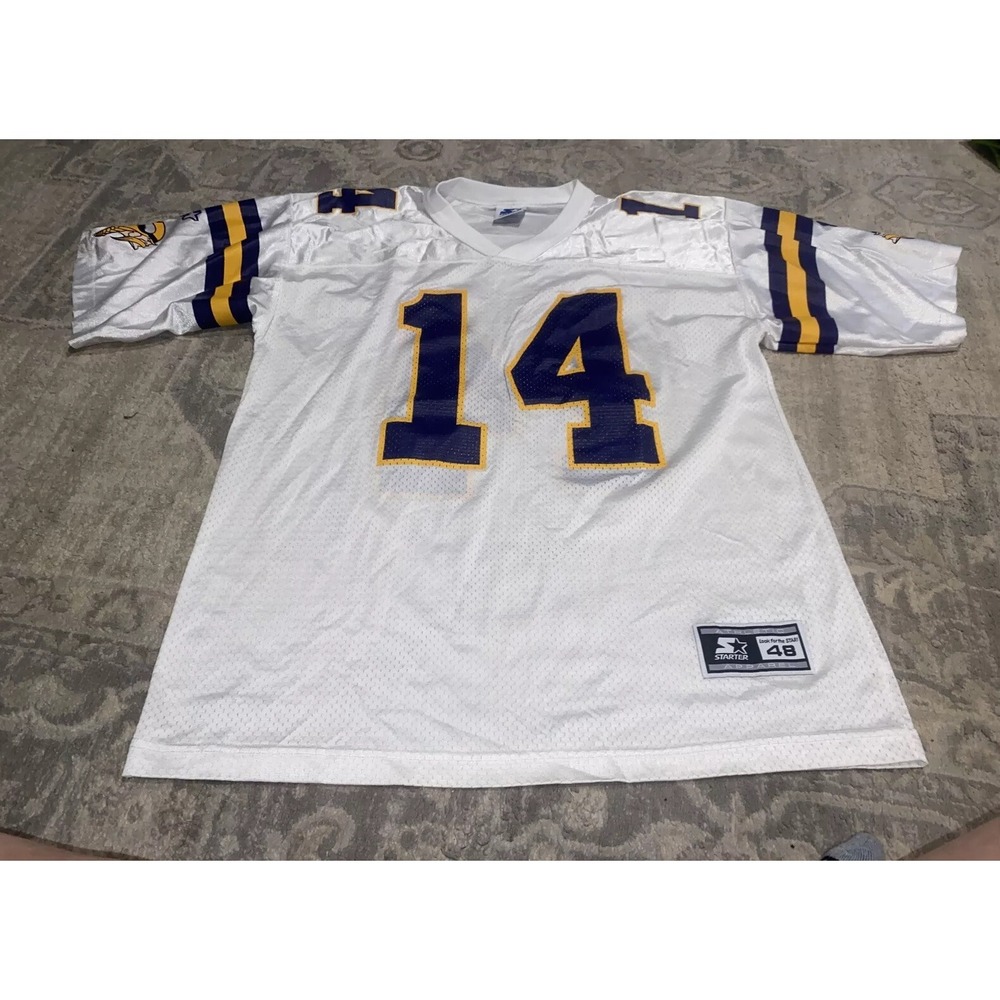 Brad Johnson 14 Minnesota Vikings Starter Jersey Adult Men's Sz 48 White NFL